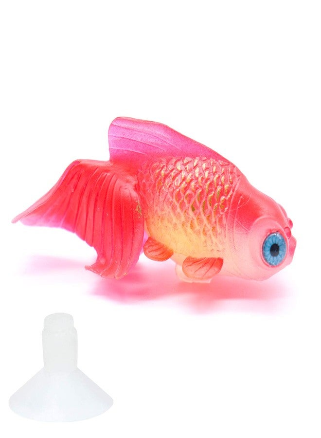 Besimple Silicone Artificial Fish Aquarium Decortion High Simulation Lifelike Floating Fake Betta Fish Tank Ornament (Red Goldfish) - Image 2